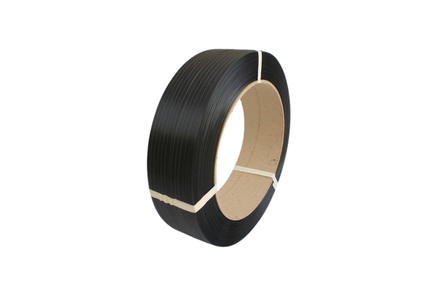 PP Band 12mm x 0.60mm x 3000m - zwart - kern:200