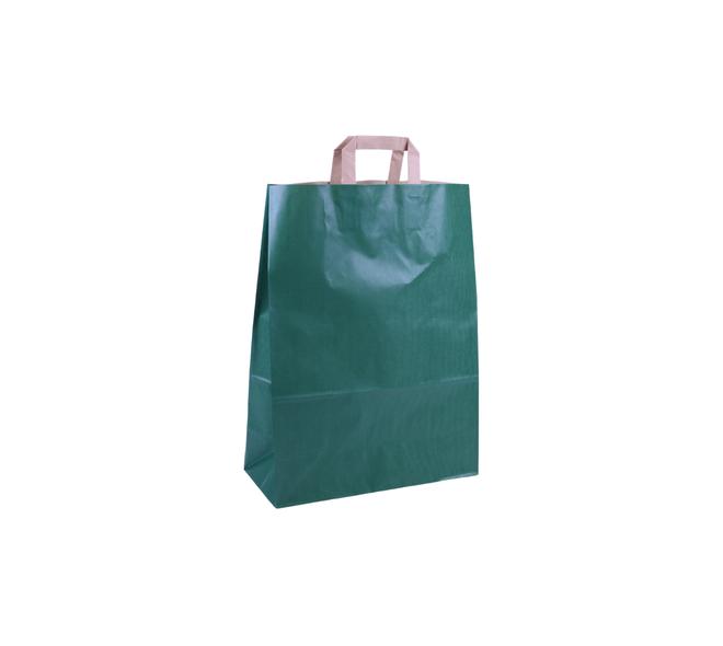 Tas papier 90 grs. 32+15x43cm - gelijnd groen