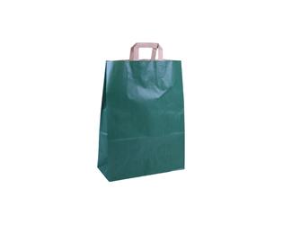 Tas papier 90 grs. 32+15x43cm - gelijnd groen