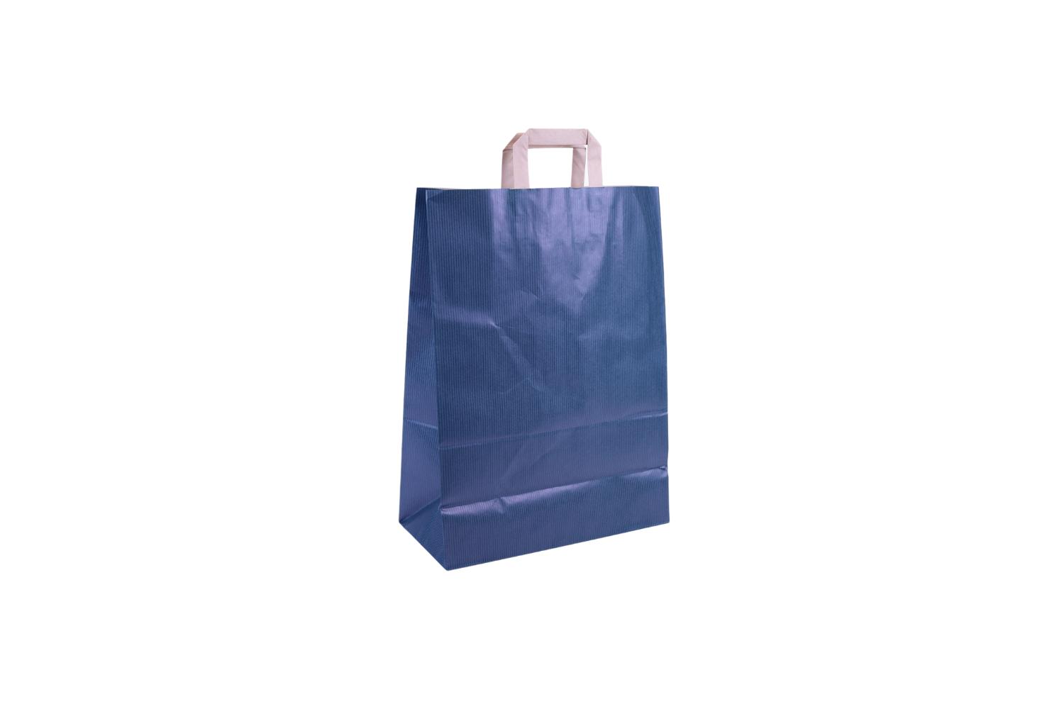 Tas papier 90 grs. 32+15x43cm - gelijnd blauw 