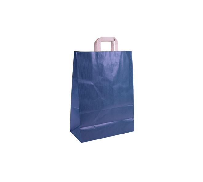Tas papier 90 grs. 32+15x43cm - gelijnd blauw 