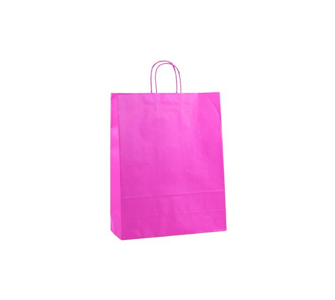 Tas papier 100 grs. 32+12x41cm - roze