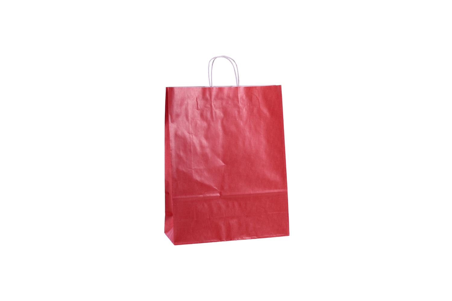 Tas papier 100 grs. 32+12x41cm - donkerrood