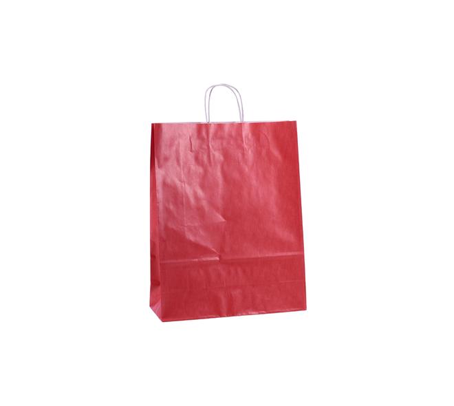 Tas papier 100 grs. 32+12x41cm - donkerrood