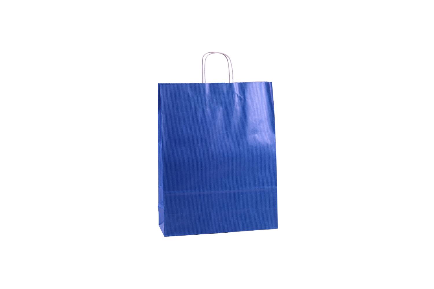 Tas papier 100 grs. 32+12x41cm - blauw