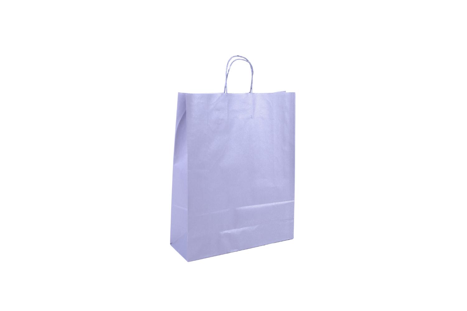 Tas papier 100 grs. 32+12x41cm - zilver