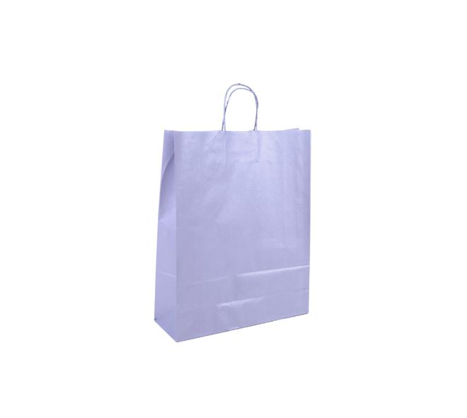 Tas papier 100 grs. 32+12x41cm - zilver