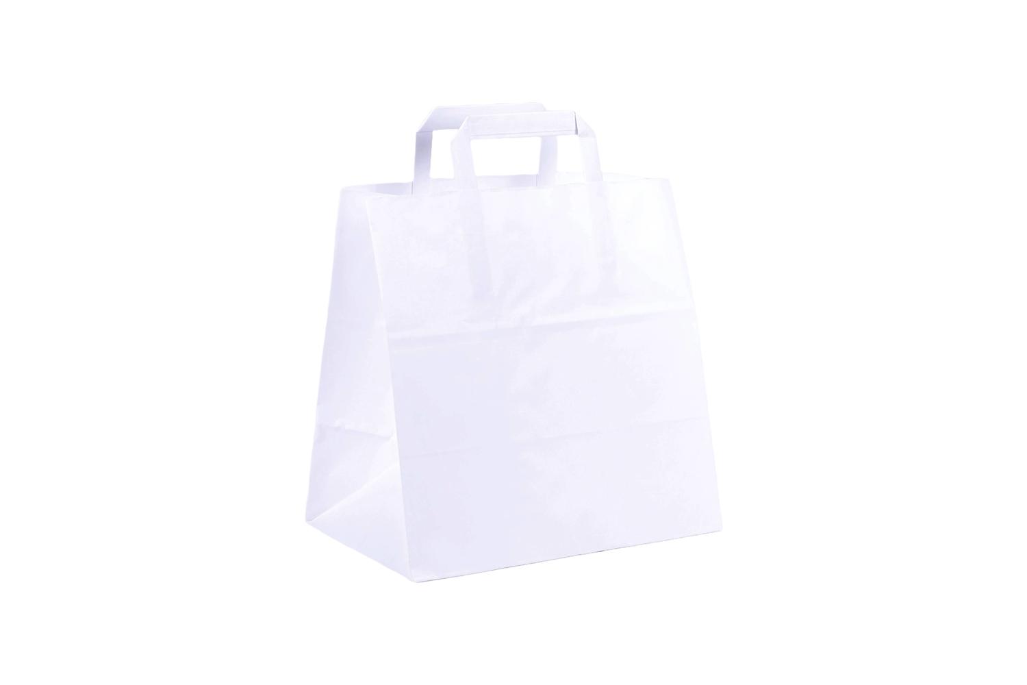 Tas papier 90 grs. 22+10x31cm - wit