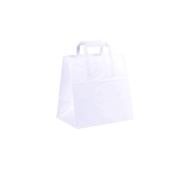 Tas papier 90 grs. 22+10x31cm - wit