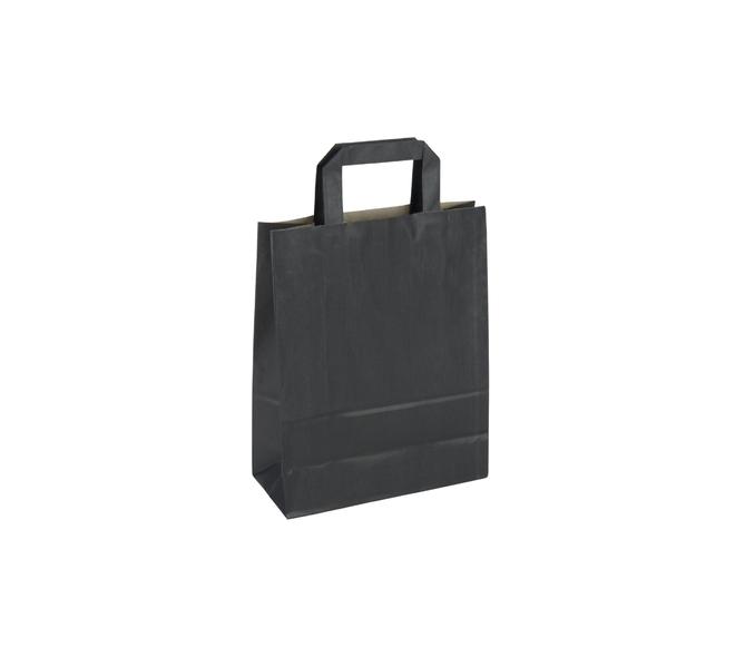 Tas papier 80 grs. 22+10x28cm - zwart