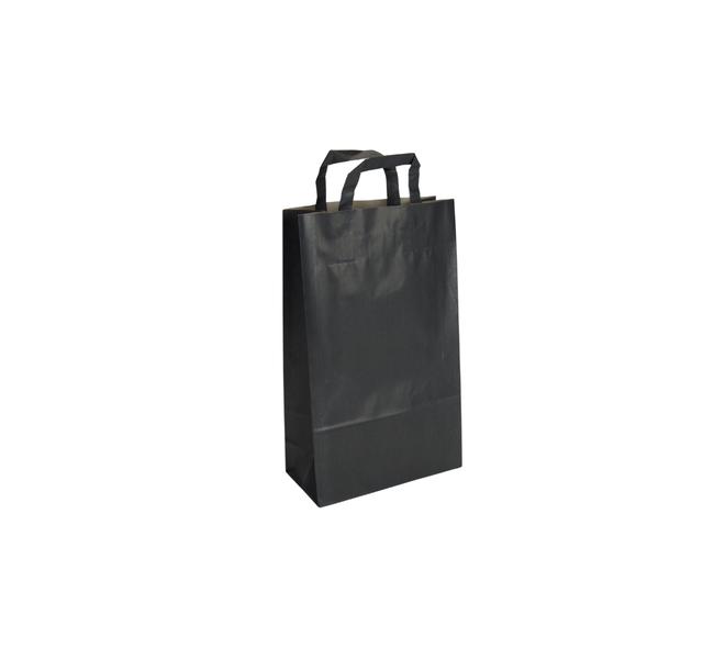 Tas papier 80 grs. 22+10x36cm - zwart