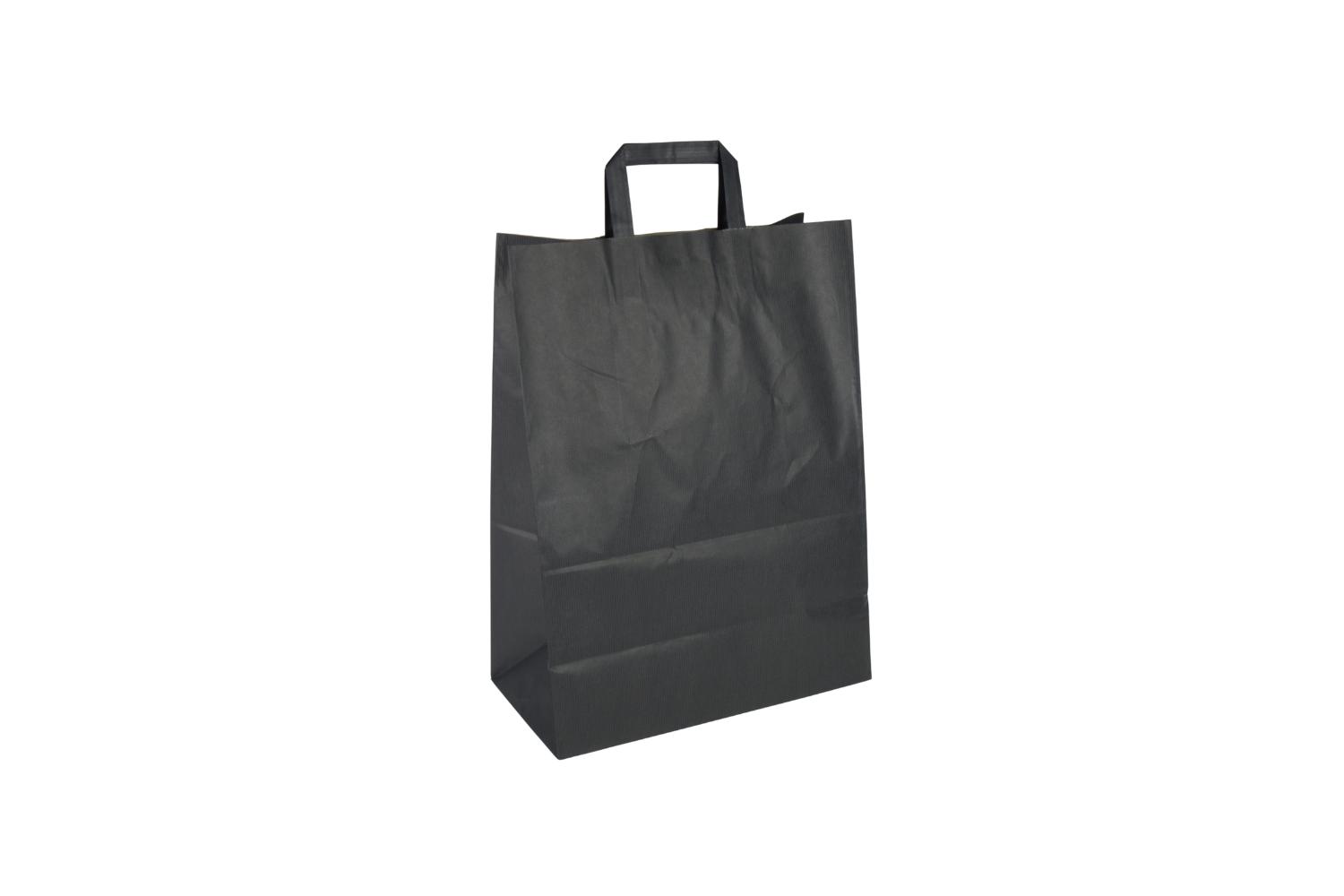 Tas papier 100 grs. 32+17x43cm - zwart