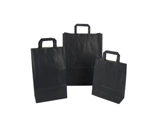 Tas papier 100 grs. 32+17x43cm - zwart