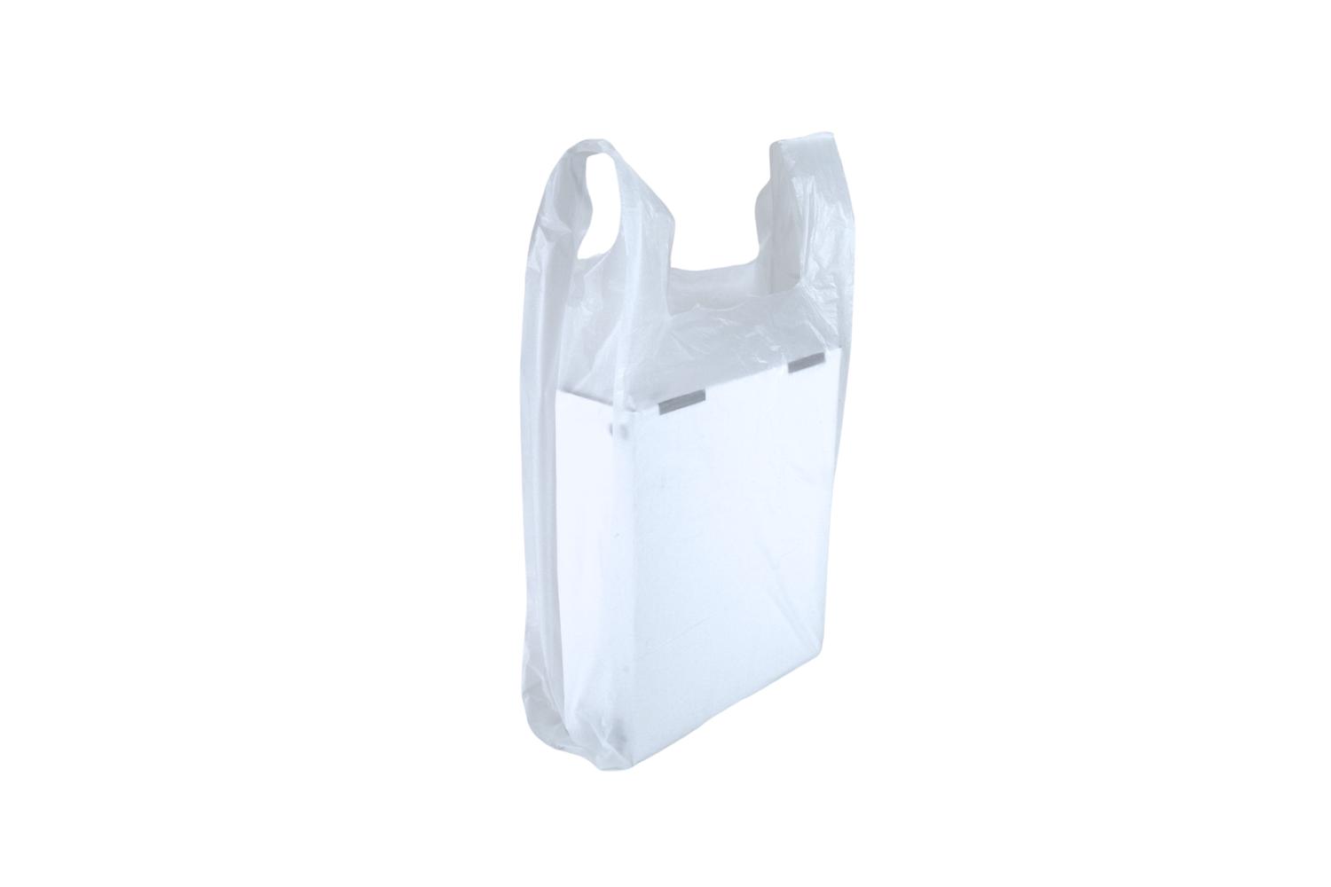 Hemdtas HDPE 17my 30+20x60cm - wit