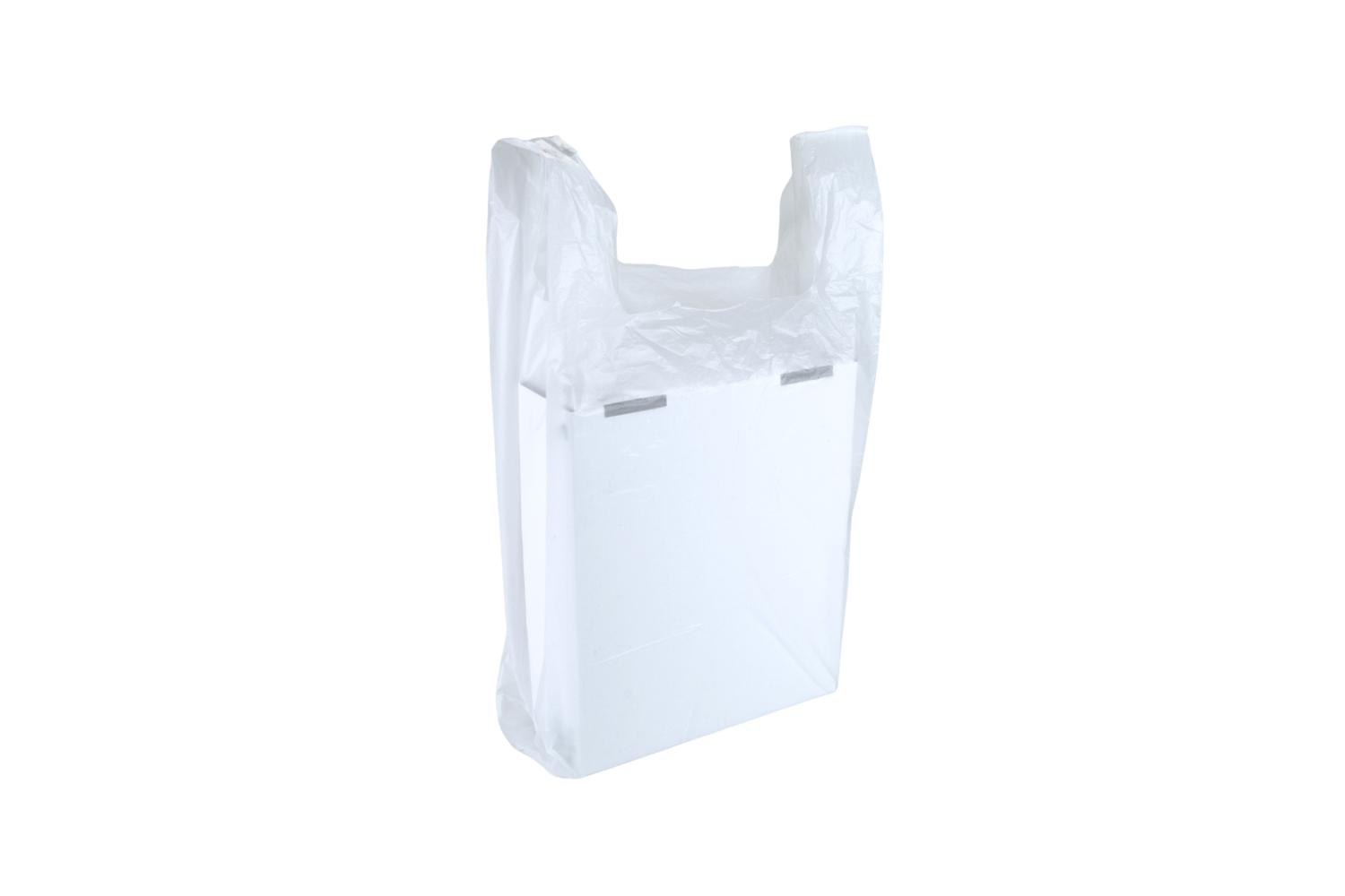 Hemdtas HDPE 14my 28+14x50cm - wit