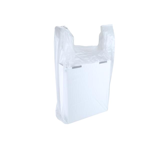 Hemdtas HDPE 14my 28+14x50cm - wit