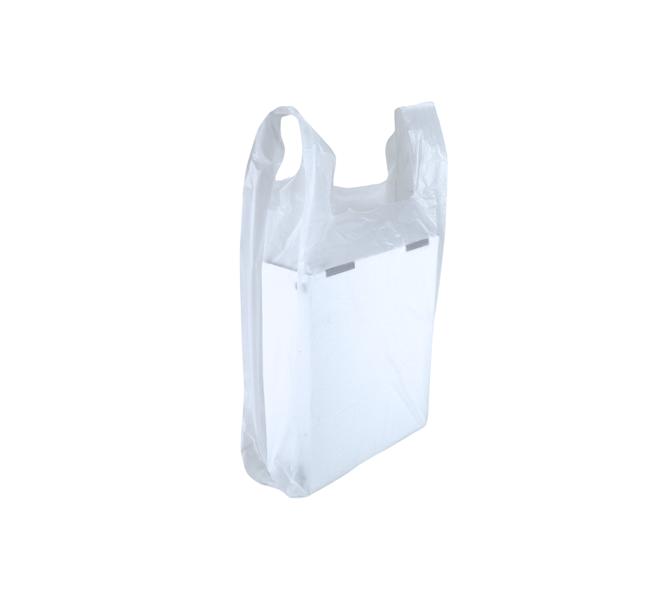 Hemdtas HDPE 12my 27+12x48cm - wit