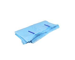 HDPE kratzak 30my 68+(2x17)x63cm - blauw op pijpjes