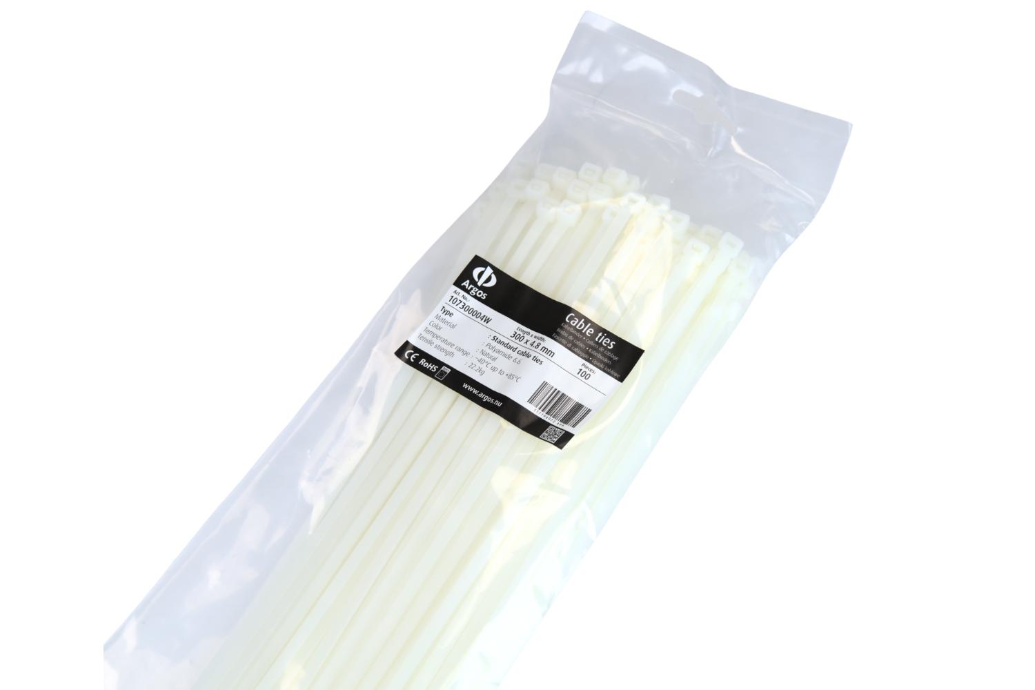 Kabelbinder 300x4,8mm - transparant