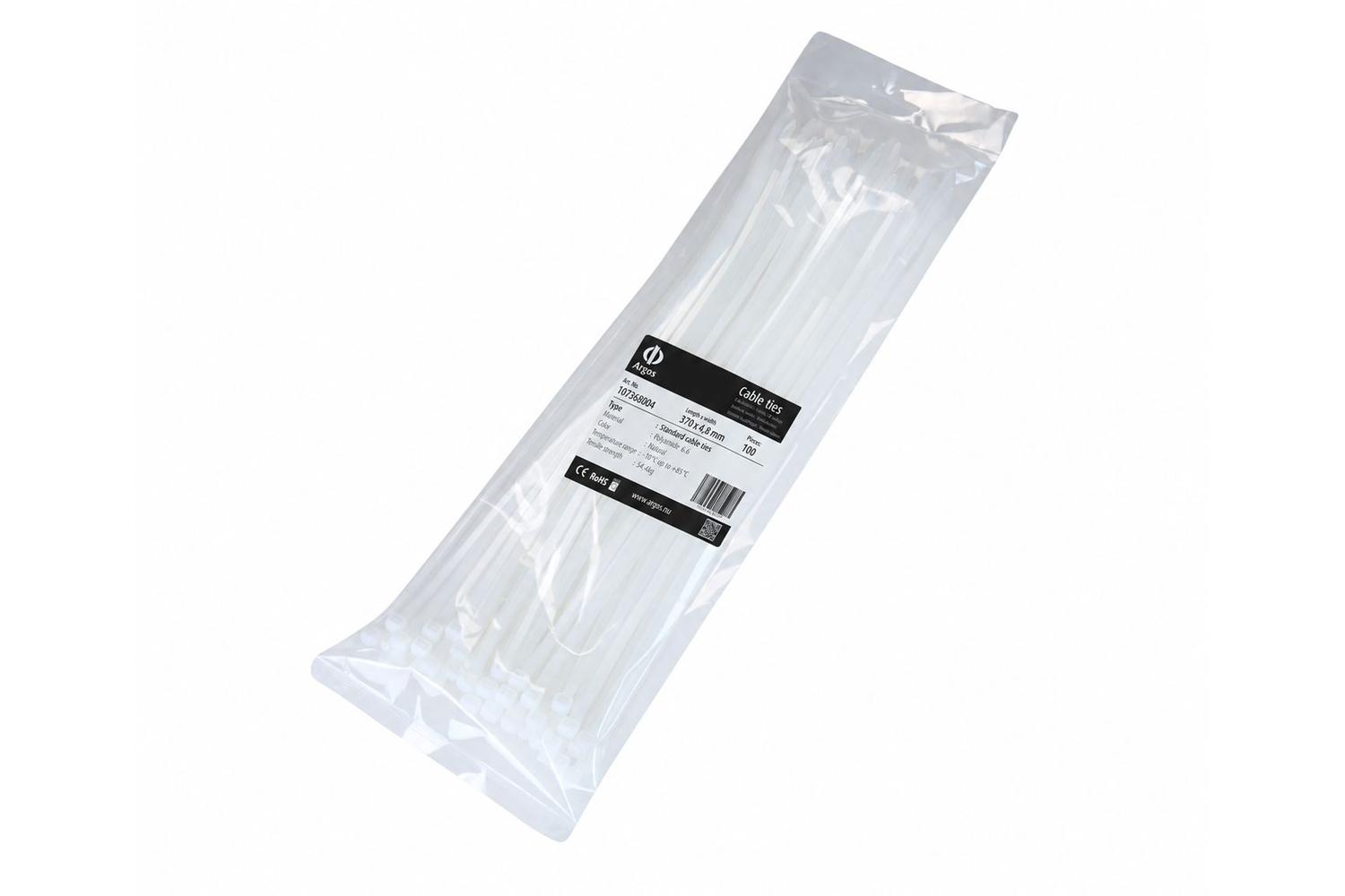 Kabelbinder 370x4,8mm - transparant