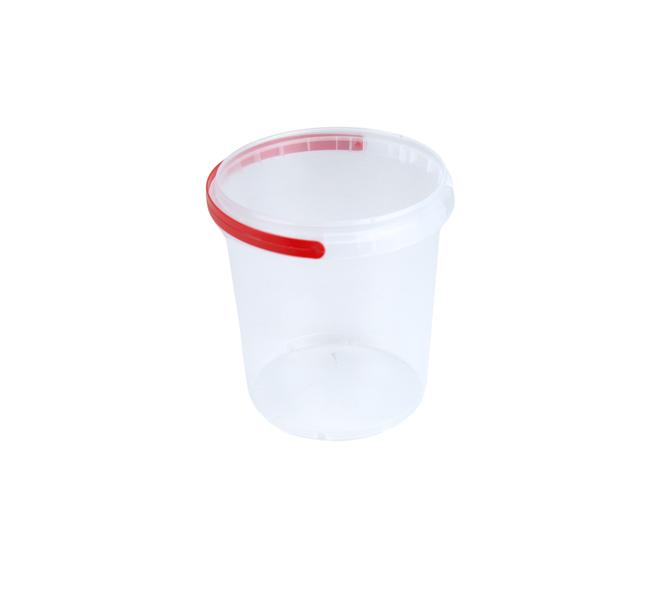 PP Emmer (bodemperforatie) 500gr - transparant met rood hengsel