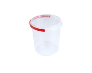 PP Emmer (bodemperforatie) 500gr - transparant met rood hengsel