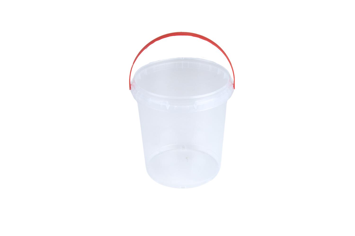 PP Emmer (bodemperforatie) 500gr - transparant met rood hengsel