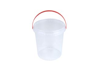 PP emmer (bodemperforatie) 500gr - transparant met rood hengsel