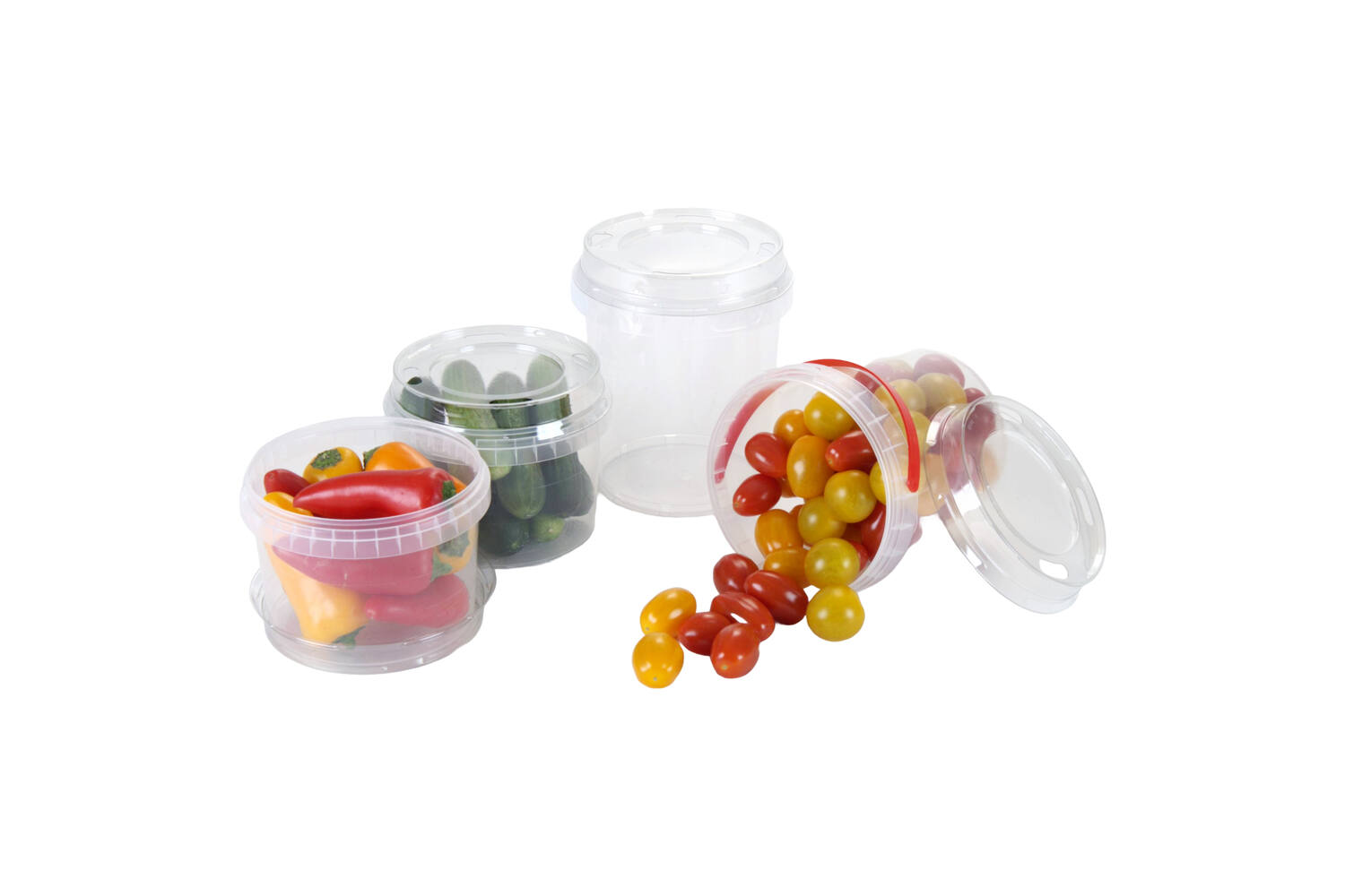 PP emmer (bodemperforatie) 500gr - transparant met blauw hengsel