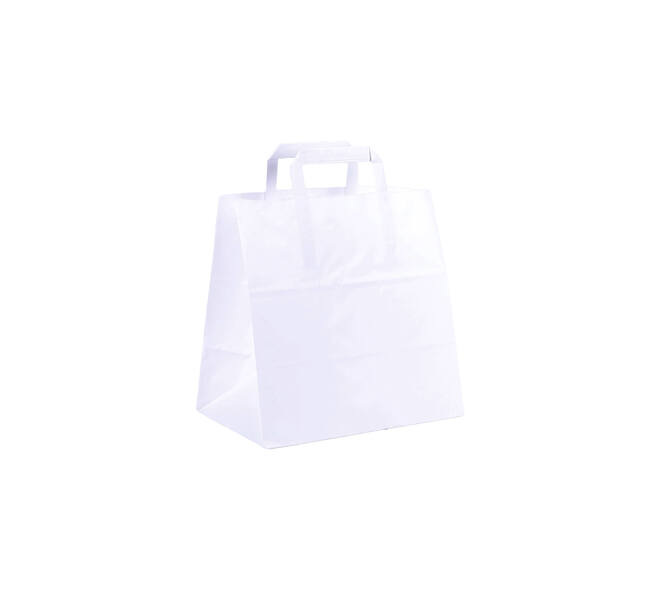 Tas papier 70 grs. 18+9x22cm - wit