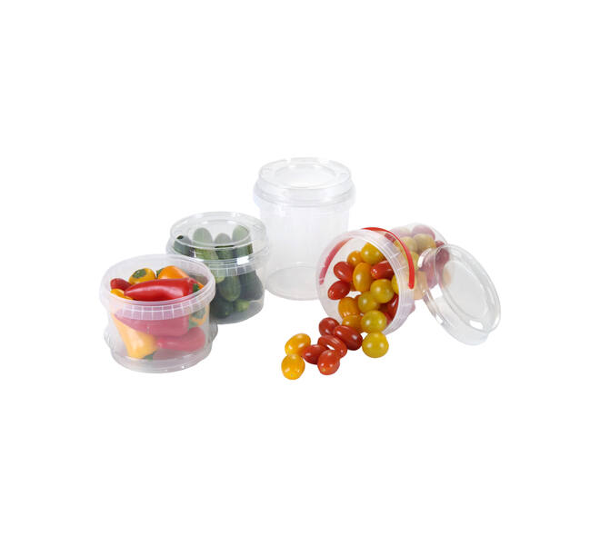 PP emmer (bodemperforatie) 500gr - transparant met blauw hengsel